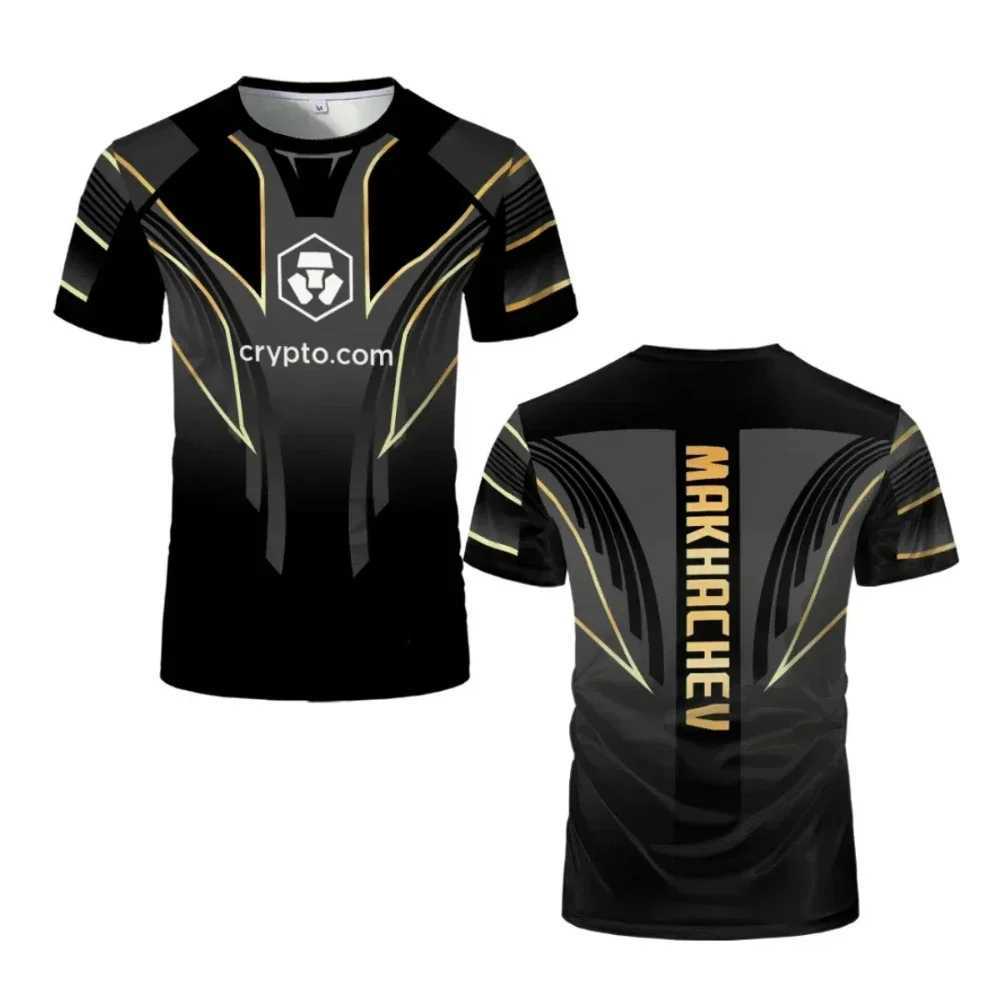 New mens wrestling competition T-shirt fan-shaped round neck 3D printed mens and womens outdoor short sleeved sports tops W250425