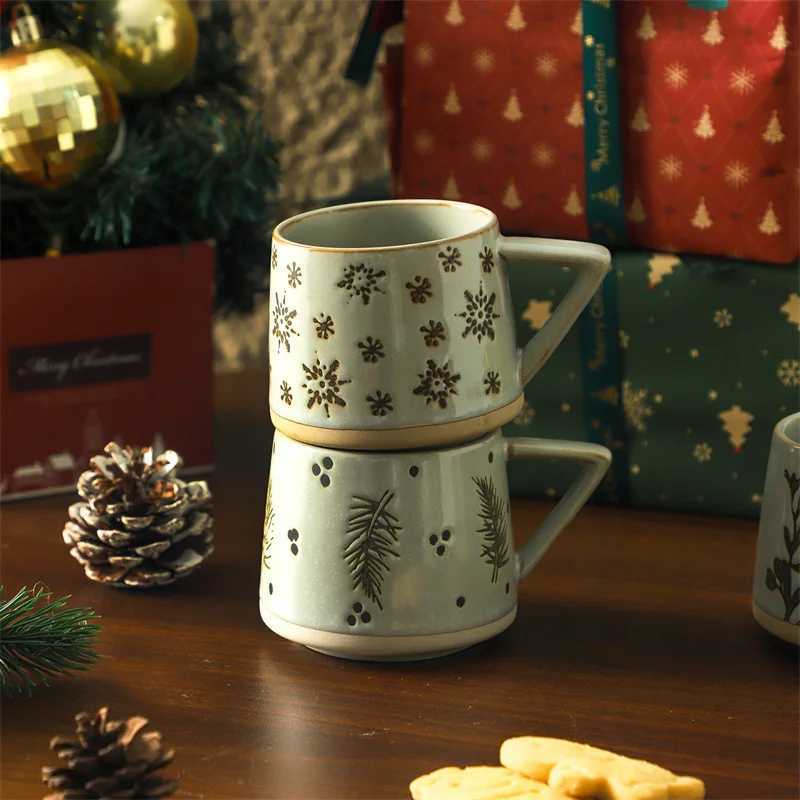 300ml Christmas Gift Creamic Mug Milk Water Cup Breastfast Coffee Mugs Office School Mugs for Drink Holiday Kitchen Drinkware Y251125