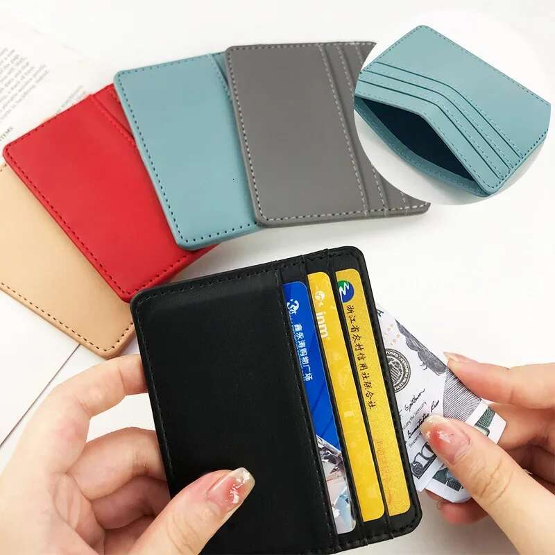 1Pcs Man Purses Ultra Thin Mini Business Bank Credit Card Holder Wallet Simple Black Women Small Coin Cards Cover Pouch Case Bag