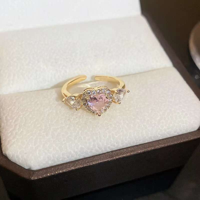 DHCollections Gold Plated Collection butterfly Heart Leaves Geometric Nail Adjustable Opening Rings for Women Jewelry