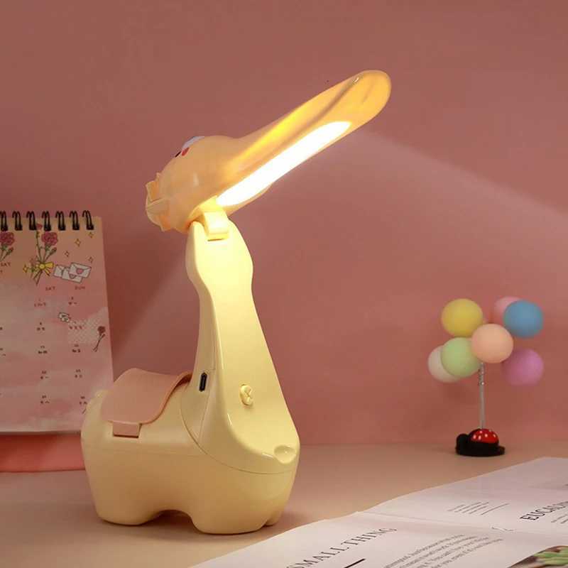 Creative Cute Alpaca Flexible LED Study Desk Lamp with Pen Holder Bedside Color Adjust Table Lamp for Kids Student RoomM251125