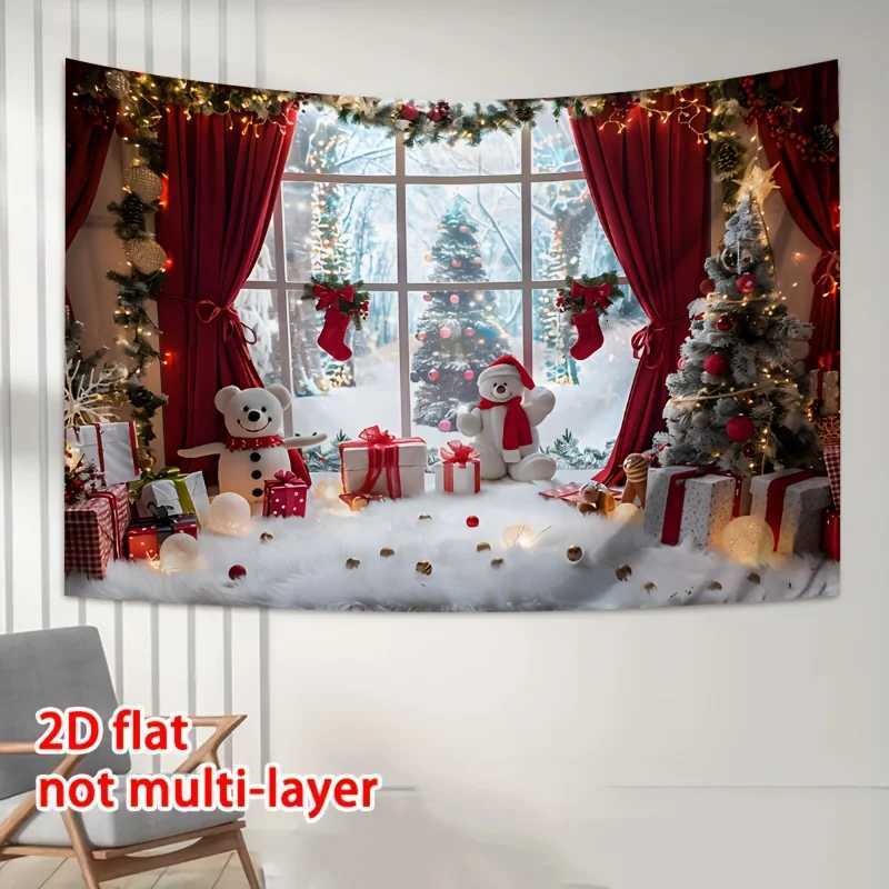 VIKAMA Winter Wonderland Christmas Background Festival Photography Home Decoration Wall Decoration TapestryM251125