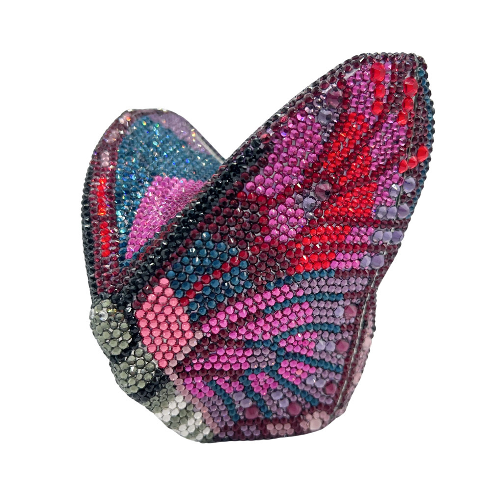 Boutique De FGG Novelty Butterfly Rhinestone Clutch Purse Handmade Women Crystal Clutch Evening Bags Party Prom Minaudiere Bag 250903