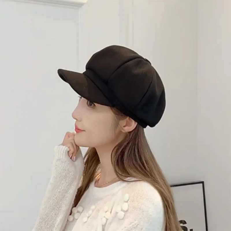 Woolen Solid Color Beret Autumn and Winter Windproof Hats Fashion Outdoor Cotton Hat Mens and Womens Universal Caps MZr09 J251125