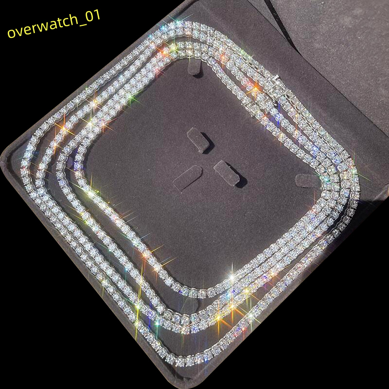 Cheapest Price Hip Hop 925 Sterling Silver 2mm 3mm 4mm 5mm 6.5mm VVS Moissanites Diamond Necklace Moissanite Tennis Chain