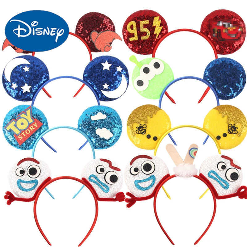 Disney 2024 Disney Festival Party Role Playing Mouse Ear Headband 3.3 Ear Flash Hair DIY Cartoon Hair Accessories for Boys and Girls X250425