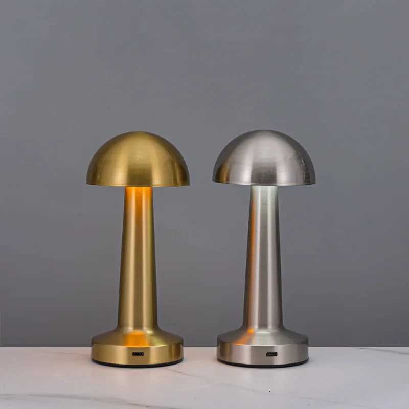 Round Headed Retro Table Lamp Metal Touch Decor for Bar Coffee Table Restaurant Decor Light Desk LED Rechargeable Night LightsM251125