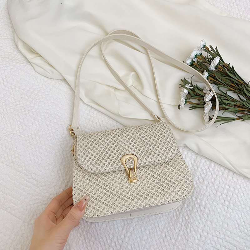 2025 New Designer Bag Free Delivery Designer Shoes By Women's 2024 Fresh Personalized And Design Spring/Summer Grass Woven Small Square Trendy On