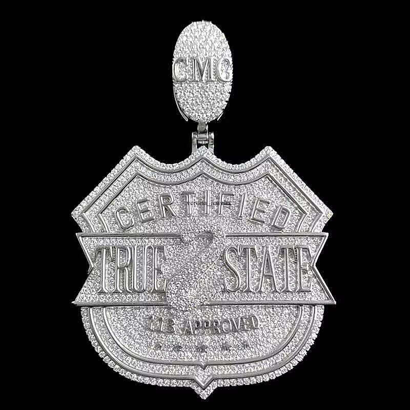 Ice out VVS Moissanite Custom Hip-Hop Name Iced Out Silicon Stone Moissanite Letter Pendant 925 Gold Pure Silver Sword Jewelry