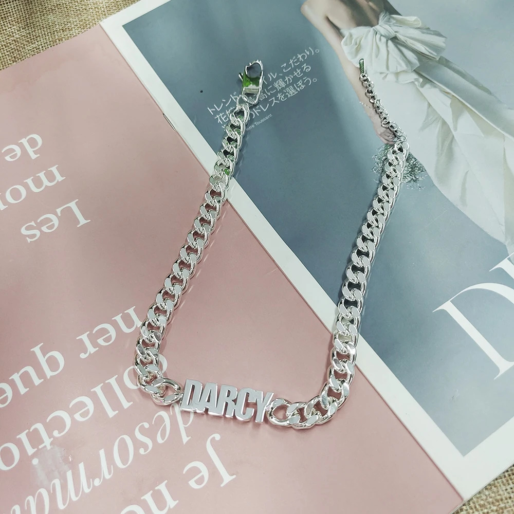 DODOAI Fashion 10mm Cuban Chain Necklace Custom Name Necklace Stainless Steel Chain Jewelry Hip Hop Women Men Necklace 250425