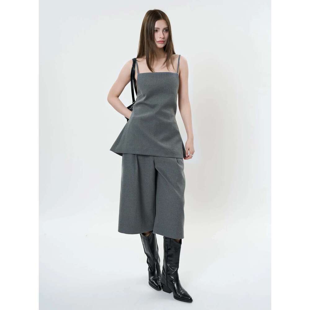 Spring Women's Casual Solid Color Slim Fit Backless Camisole Vest