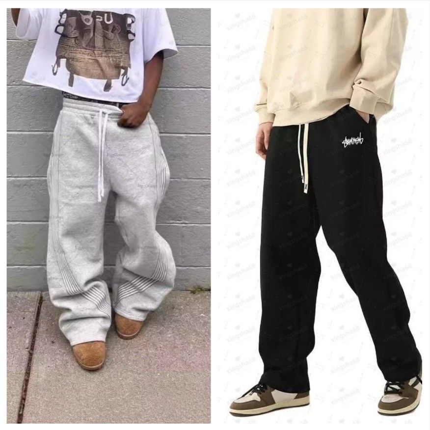 Men's Pants Mens Sweatpants Straight Fit Joggers For Sports And Streetwear Loose Oversized Drawstring Long Men Multi-pocket AAA Discount for in-s