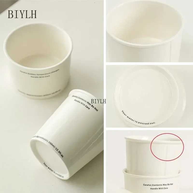 330 ML Ceramic Mug Simple Letter Coffee Cup Creative Imitation Paper Design Office Drinking Water Household Breakfast Milk Cup Y251125