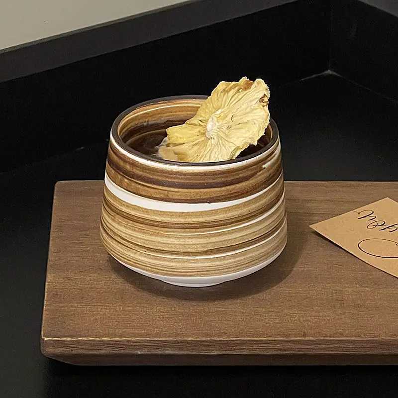 Japanese handmade rough pottery frosted tea cup hot latte coffee cup retro style kung fu tea cup tea tasting cup Y251125