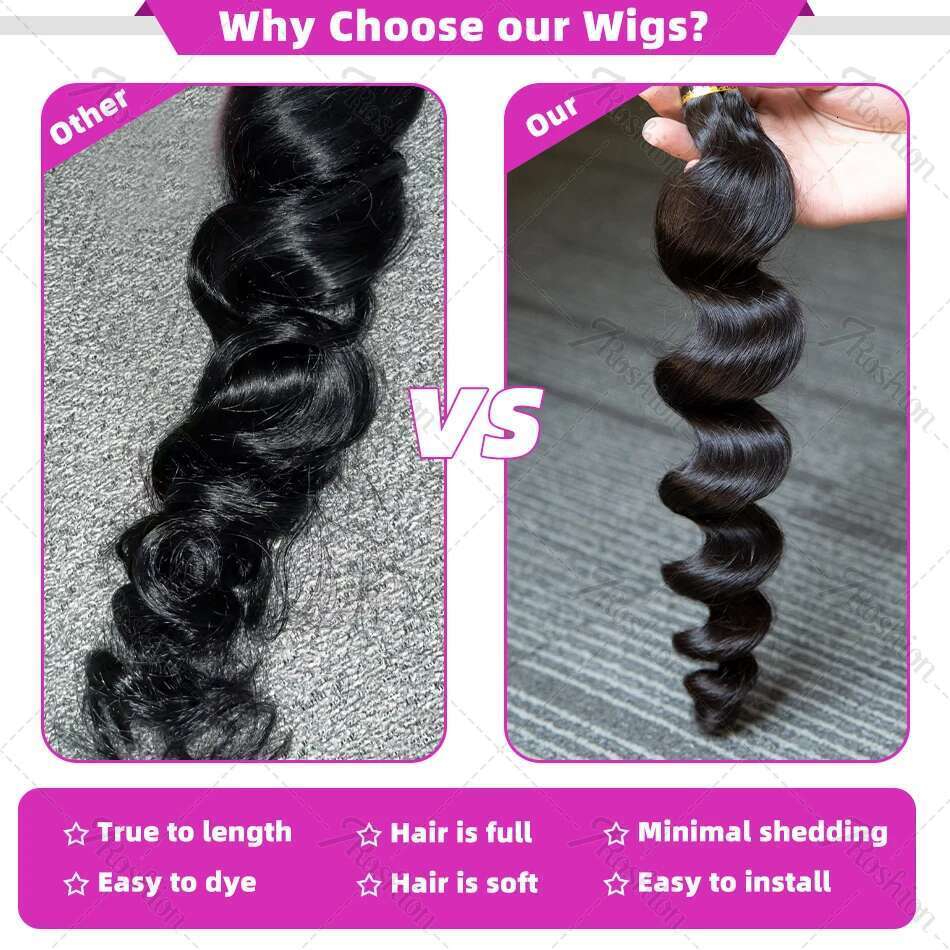 30 34 Inch Loose Wave 100% Human Hair Burmese Raw Virgin Deep Curly 3/4 Bundles Extensions Double Weft Wholesale