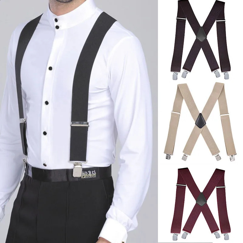 Pants Suspenders for Men Hangers Leather Pants Holder Suspenders Heavy Duty Men XBD02 250425