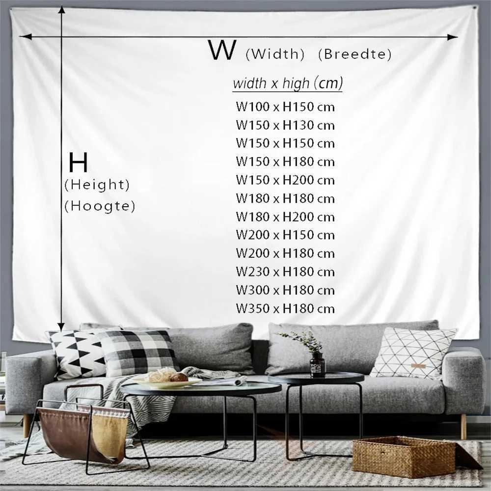 Outdoors Winter Forest Snow Scene Tapestry Wall Hanging Christmas Tree Happy New Year Bedroom Patio Wall Hanging Mural Art DecorM251125