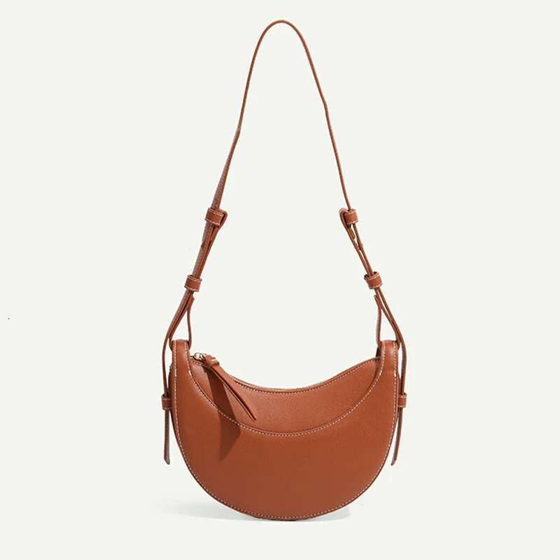 French Niche Crescent 2024 New High-End Leather Saddle Single Shoulder Crossbody Armpit Bag For Women