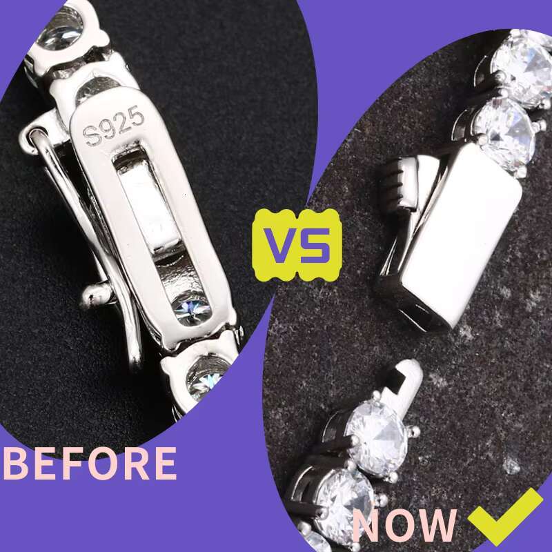 Hip Hop Iced Out Fine Jewelry Necklace Women Men 925 Sterling Silver 2MM 3MM 4MM 5MM Moissanite Vvs Diamond Tennis Chain