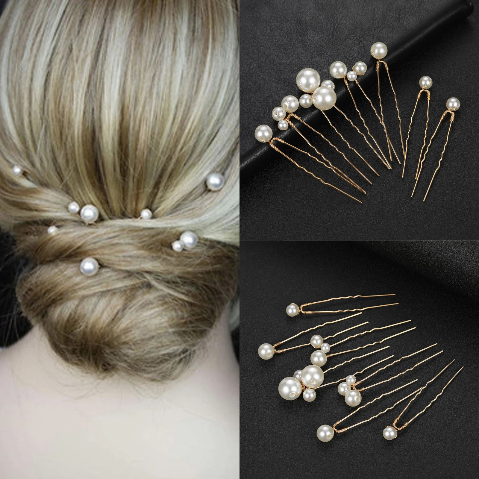 Bridal Wedding Hair Accessories Diamond Pin Fork Womens Pearl Headwear Party Jewelry Gift Pendant 250417