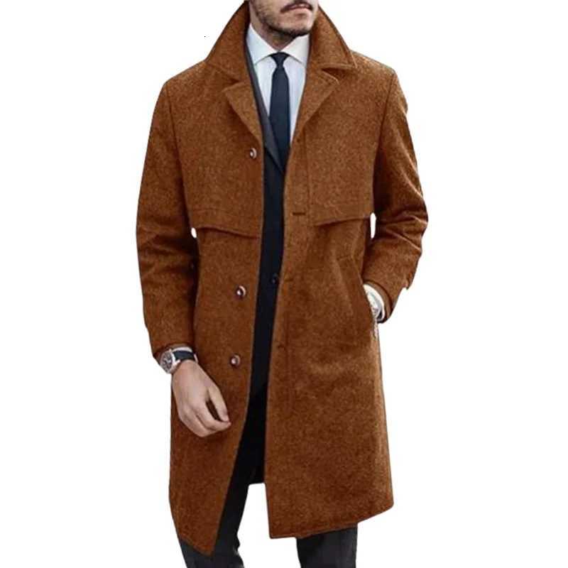 Mens Lapel Coat Office Street Casual Suit Wool Blends Outdoor with Lining Long Jackets Eu US Size Single-breasted Men ClothingT251125