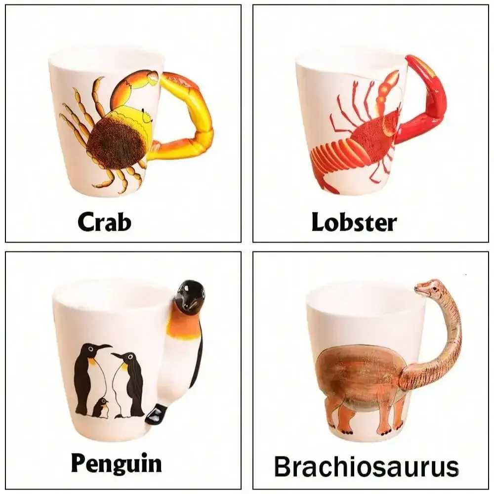 3D Creative Personty Hand Painted Ceramic Mug Holiday and Birthday Gift Y251125