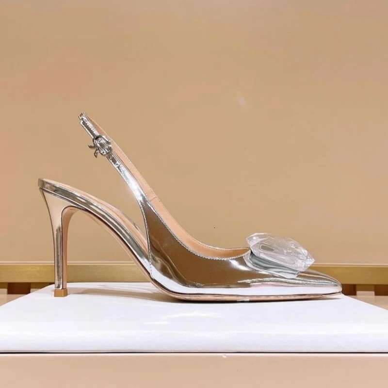 Spring and Summer New Pointed Shallow Suede Crystal Single Shoes Fine High Heel Banquet Large Small size Rhinestone Women Sandal