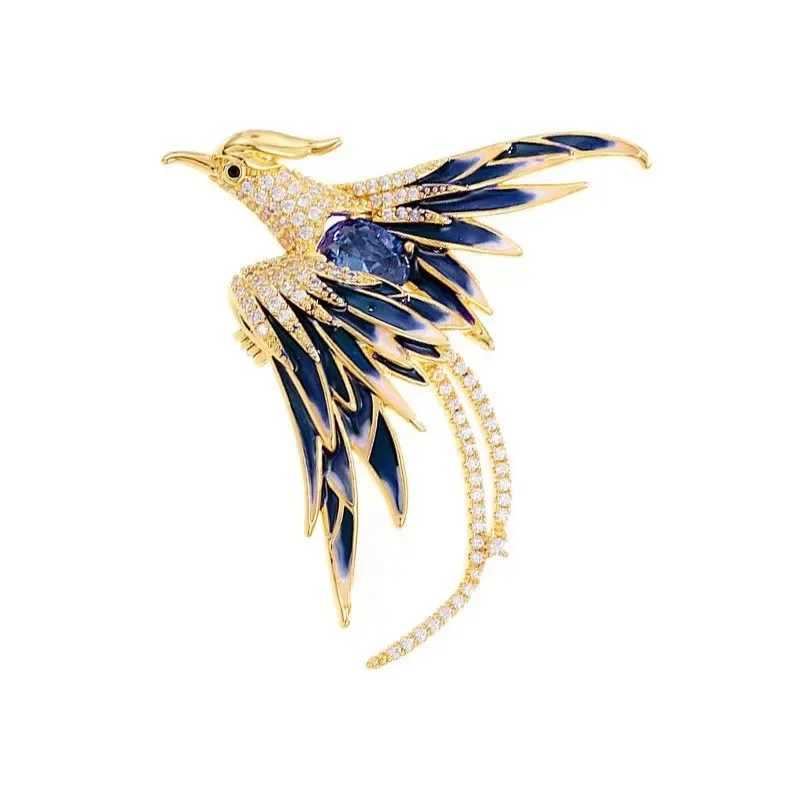 1Pc Exquisite Phoenix Brooch with Shiny Rhinestones Fashion Animal Brooches Pins for Women Jewelry Accessories Party Gifts 2025 J251125