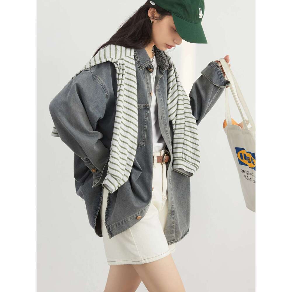 CHIC VEN Women Single Breasted Loose Casual New Retro BF Style Female Denim Shirt Woman Jacket Blouses Spring Autumn 2025