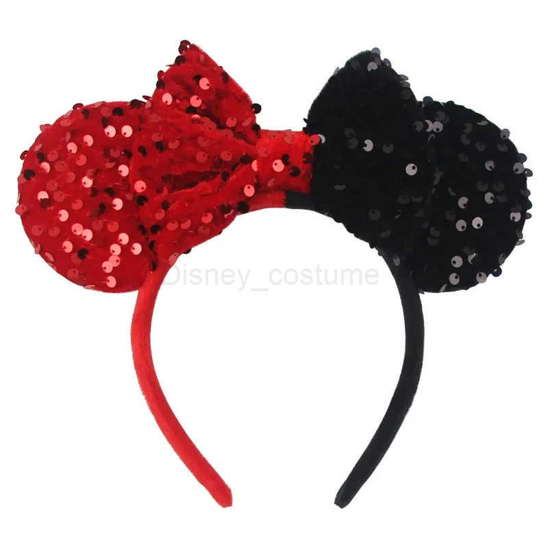 Disney Mickey Mouse Earband Headband with Colorful Scales and Shining Beads Bow Headband for Children Girls Hair Accessories Adult Hair X250425