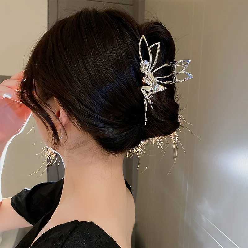 1 piece of fashionable crystal dance elf metal hair claw womens party ponytail headbandT250425