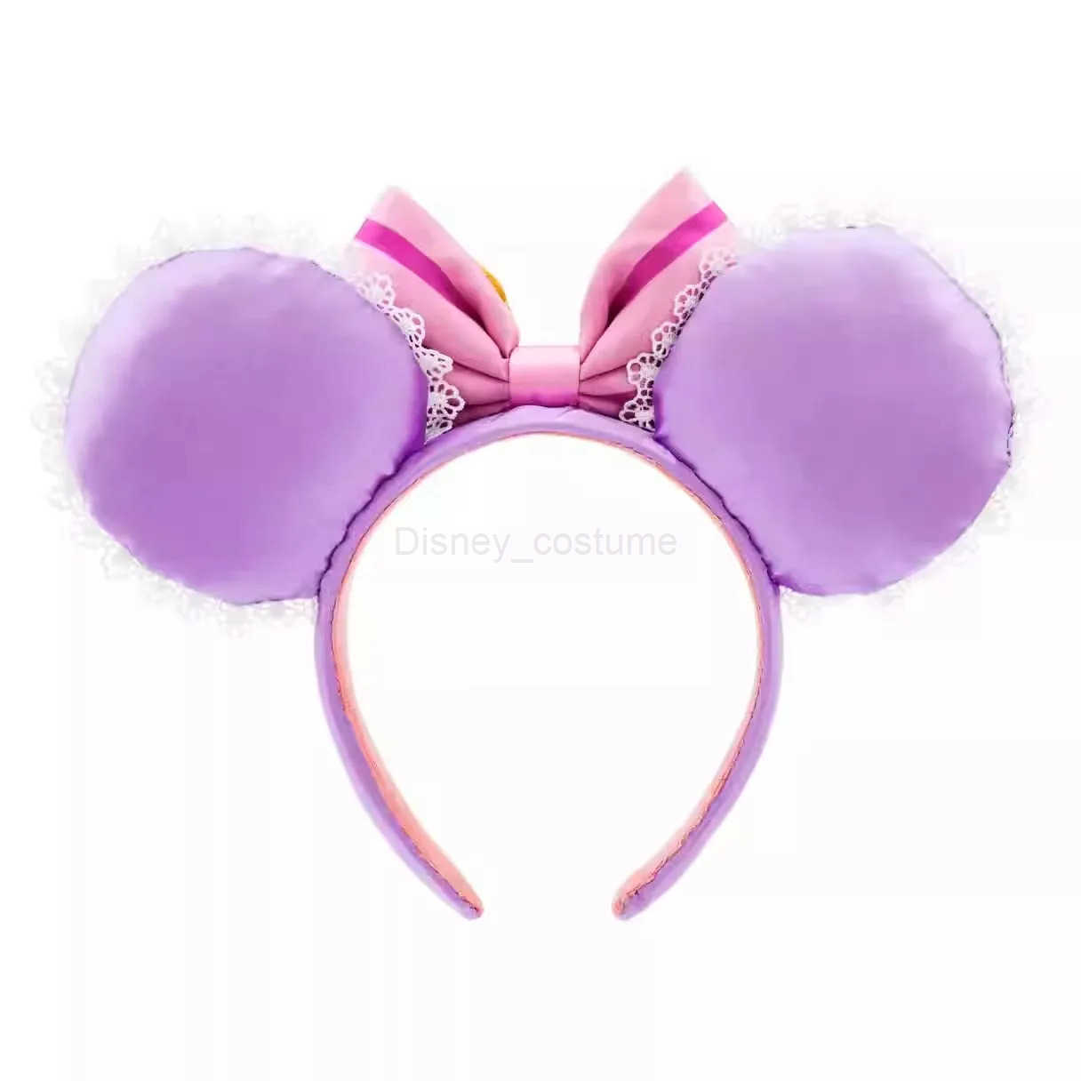 Disney Mickey Mouse Ear Headband 2025 Long Haired Princess Bow Minnie Ear Headband Adult Childrens Holiday Headband X250425