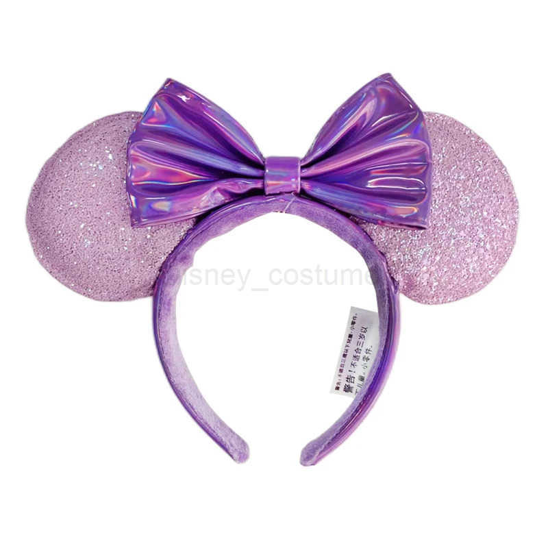 Disney Cartoon Minnie Mouse Ears Headband Mermaid Princess Big Glitter Bow Ears COSTUME Headband Role Playing Plush Adult/Child Headband Gift X250425