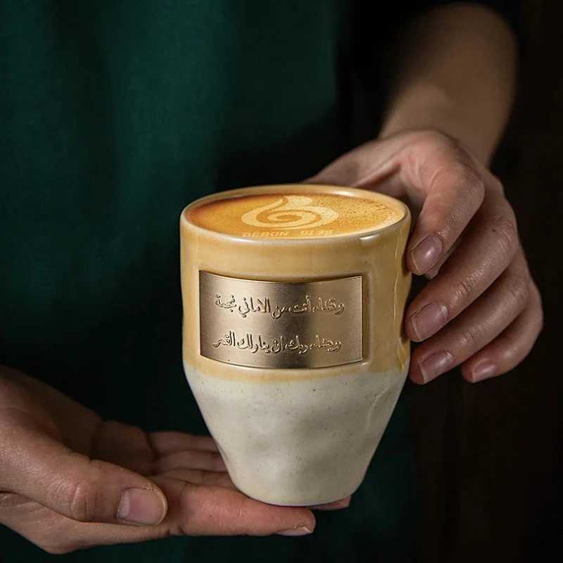 265ml Large capacity Saudi Style Mug Milk Ice Coffee Cup Ceramic Couple Cup Office Mug Gift for Friends Middle Eastern Y251125