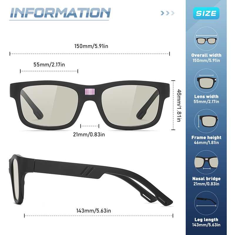 tr frame smart colorchanging sports sunglasses with eye protection