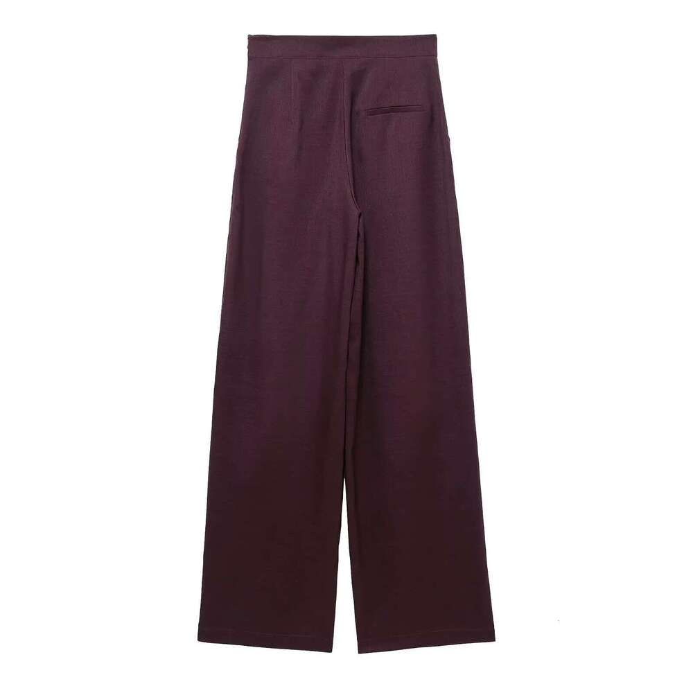 Hipseam Suit Pants Spring 2 Piece Women Belt Button Loose Casual Blazer Wide Leg Pleated Trousers Female Set
