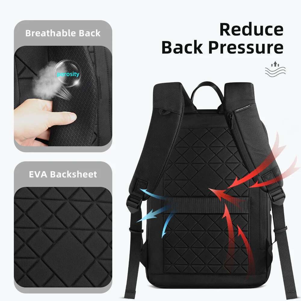 Designer bag HcanKcan Men's Business WaterProof Daily Work 15.6'' Laptop Large Capacity Travel Backpacks Teenage Backpack