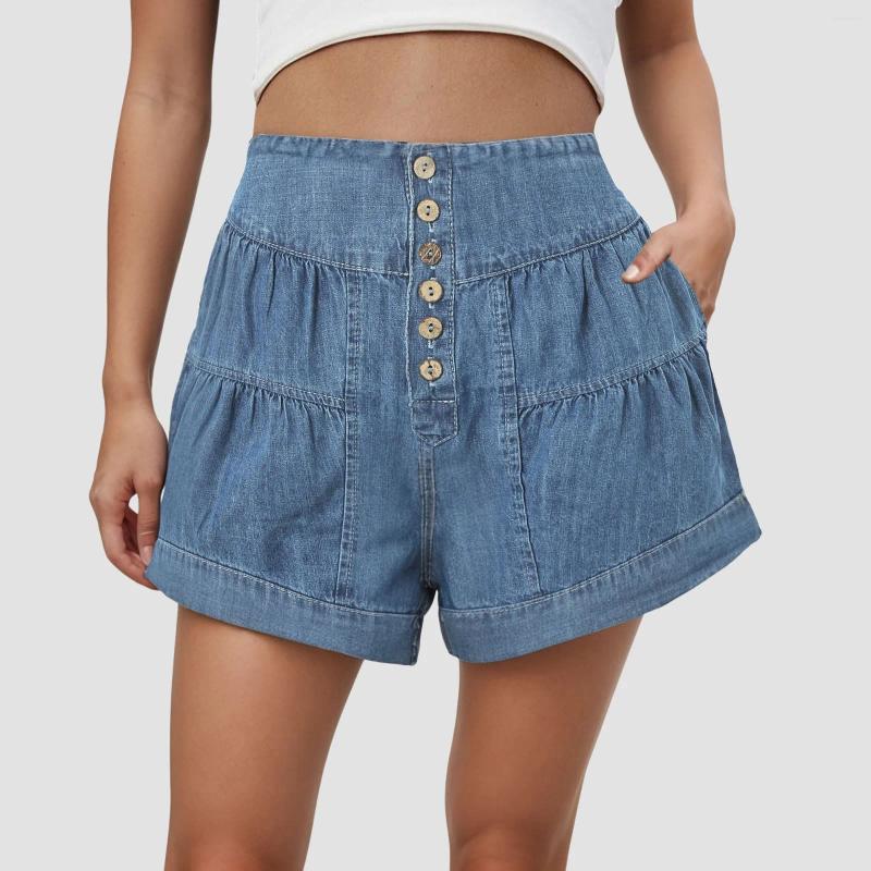 CNLONGBIDA Women's Shorts Streetwear Denim Short Pants Summer Baggy Jeans High Waisted Flowy Wide Leg Jean Casual Plus Size Straight