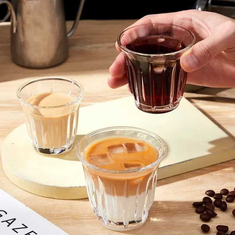 90/130/160/200ML Clear Glass Coffee Cup Heat-resistant Wedding Party Cocktail Beer Cup Breakfast Milk Cappuccino latt Glass Cup Y251125