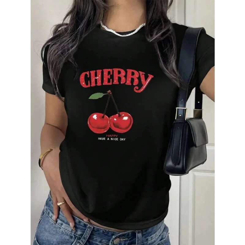 Dongdumaoyi Casual Fit Women S Pure Cotton T Shirt Suitable For Spring And Summer Music Festivals Slim Harajuku Short Sleeved Shirt