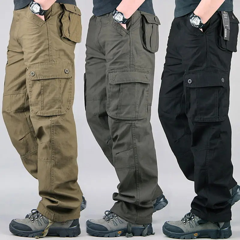 Style Fashionable Multi-pocket Mens Work Trousers Loose Pants Plus Size Labor Insurance Casual Straight Pants 251124