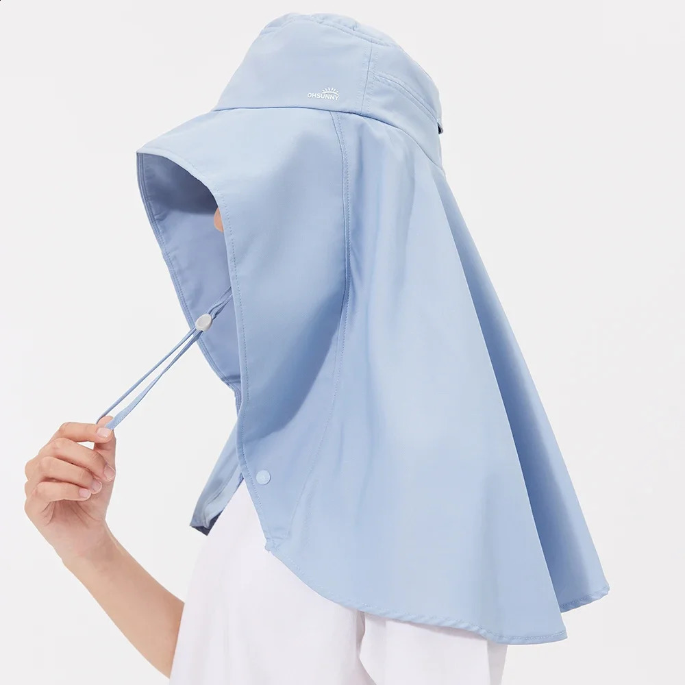 Ohsunny Outdoor Bucket Hat Women Neck Protection Sunscreen UP000 Motorcycle Face Head Scarf Breathable Bonnets 250424