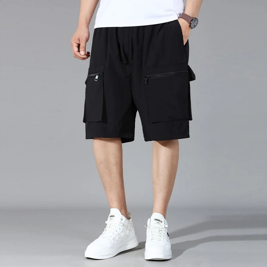 Summer Cargo Shorts Men 12XL Plus Size Shorts Fashion Casual Short Pants Male Summer Elastic Waist Shorts Big Size 12XL 250420