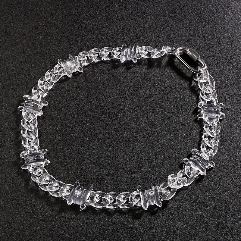 Big Clear Acrylic Jesus Piece Pendant Necklace for Women Men Statement Spike Chain Necklace Rock Party Jewelry Hiphop Gifts 251124