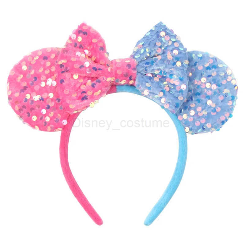 Disney Mickey Mouse Earband Headband with Colorful Scales and Shining Beads Bow Headband for Children Girls Hair Accessories Adult Hair X250425