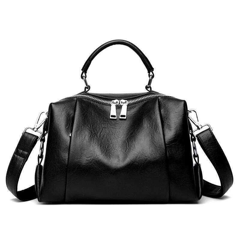 Designer Bag Designer PU Leather Handbags For Women Vintage Shoulder Tote Bag Designer Ladies Large Capacity Boston Bag