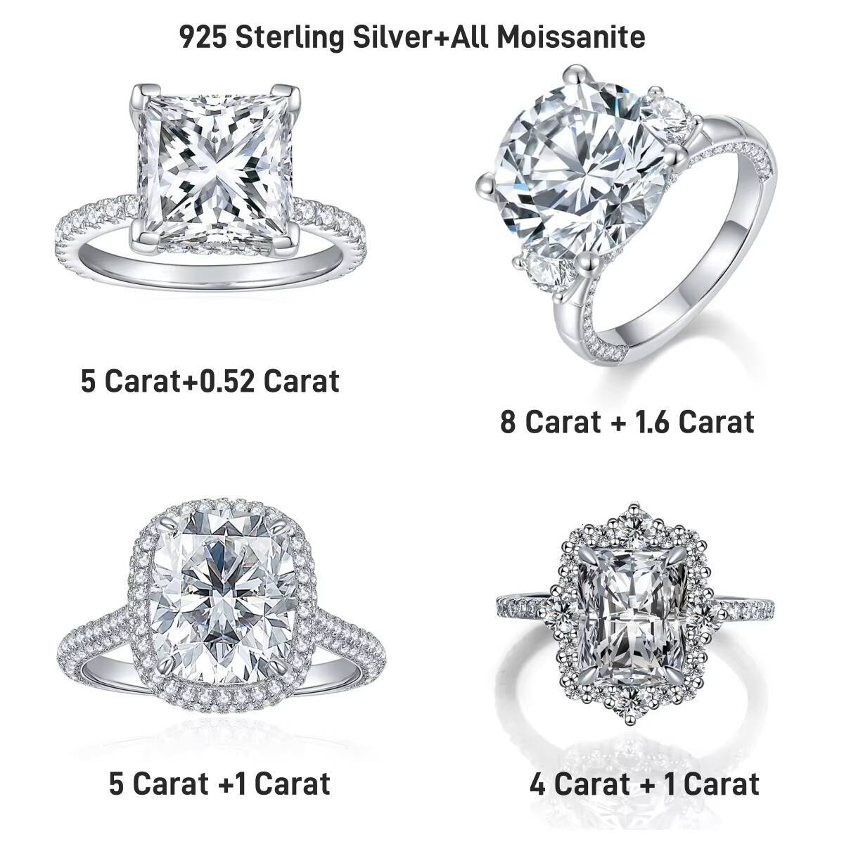 Wholesale Ruizuan Luxury Minimalist Moissanite Engagement Rings Beautiful VVS Certified Wedding Gemstones for Women and Girls