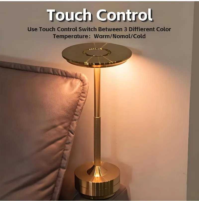 Wireless Simple Charging LED Desk Lamp Restaurant Bar Table Lamp Dimming Atmosphere Retro Portable Charging Touch USB Read LampM251125