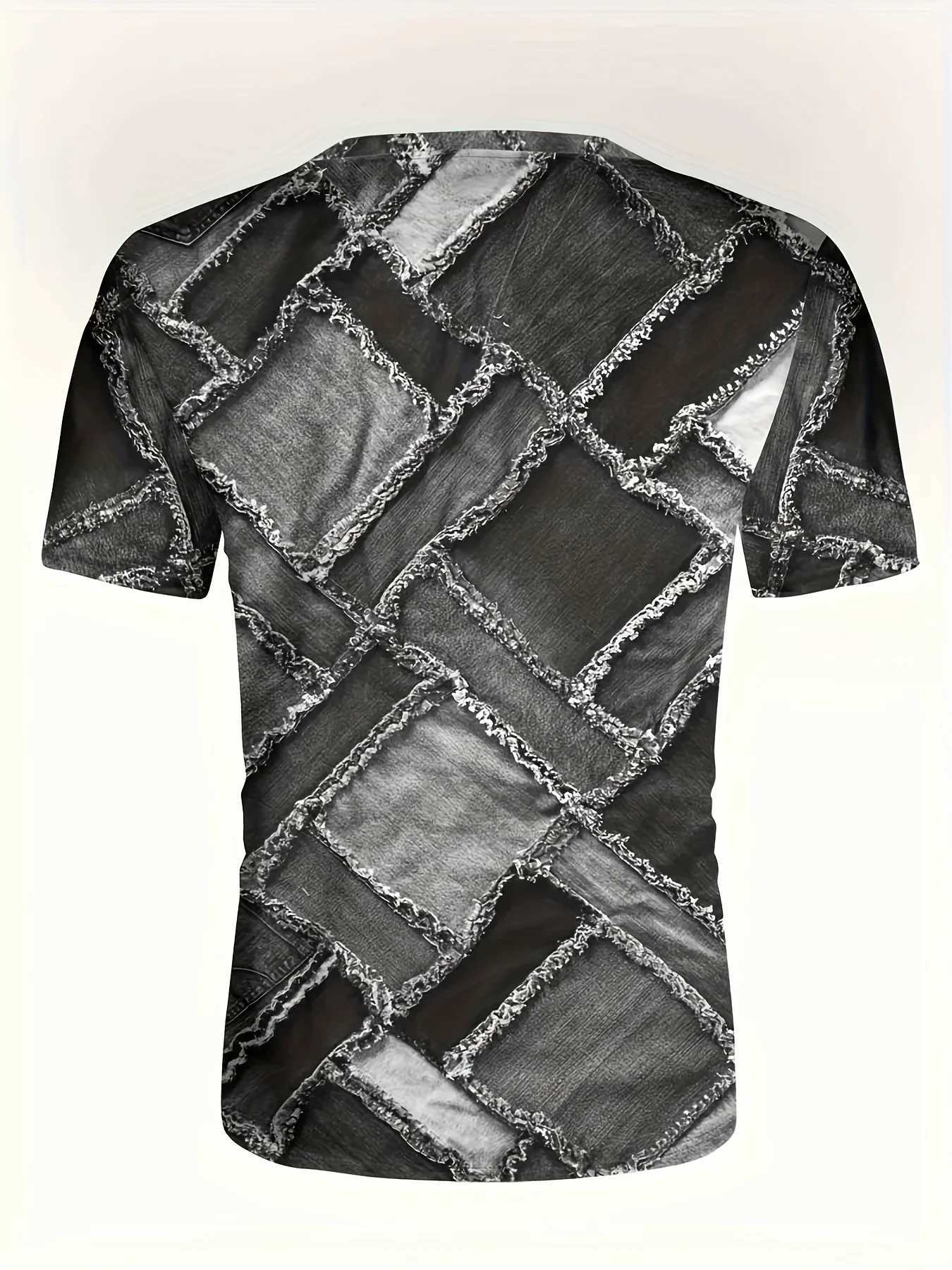 Mens Crew collar graphic T-shirt fancy printed summer short sleeved top suitable for mens soft fashionable comfortable T-shirt top sports shirt W25042