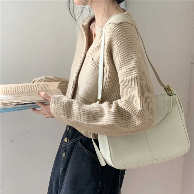 Fashion Loose Casual Simple Elegant Autumn Winter Knitted Cardigan Short Sweater Women Long Sleeve Jackets New Solid Short TopT251125